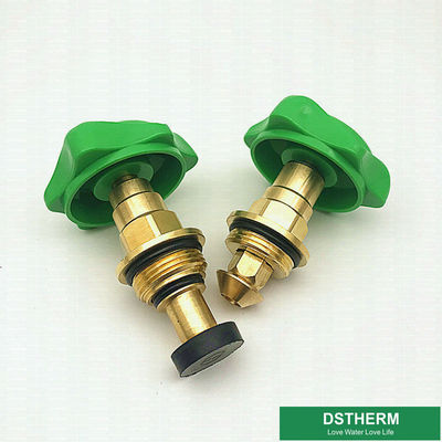 Punho plástico de Ppr da cor verde para peças superiores de válvula de parada com cartuchos de bronze