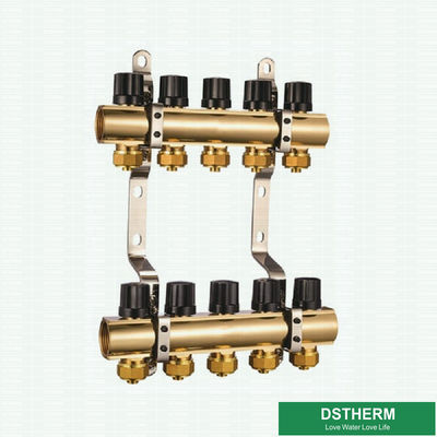 3 laços a distribuidor de bronze múltiplo de bronze de 12 separadores de água do aquecimento de assoalho dos laços para a tubulação de Pex