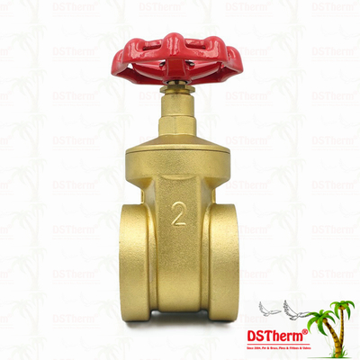 Brass Gate Valve With Red Handle 2" Customized Size High Pressure Bearing Capacity