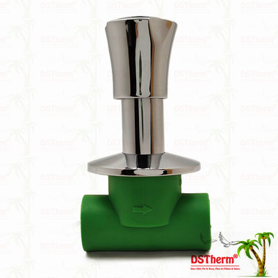 Válvula de parada PPR PN25 20-40mm Cromada com Manípulo Antiderrapante