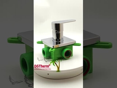 Válvula Misturadora de Chuveiro Cromada em PPR com 3 Vias e Painel Quadrado 20 25mm 2 em 1 Saída