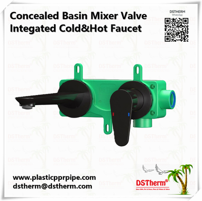 Valva de bacia PPR Valva de misturador oculta Garrafa de água quente fria Garrafa de cobre PPR de cor preta