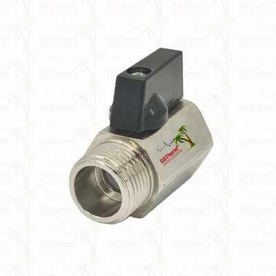 Valva de esferas mini coberta de níquel para sistema de encanamento 1/2' resistência à corrosão eficiência espacial