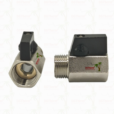 Valva de esferas mini coberta de níquel para sistema de encanamento 1/2' resistência à corrosão eficiência espacial