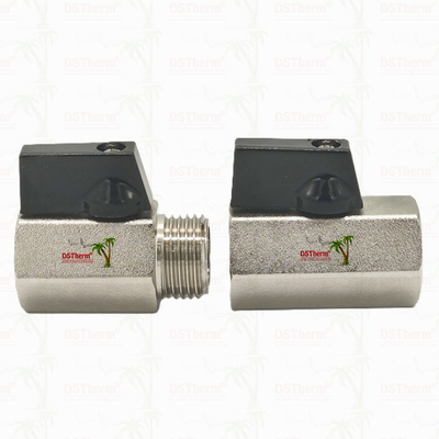 Valva de esferas mini coberta de níquel para sistema de encanamento 1/2' resistência à corrosão eficiência espacial