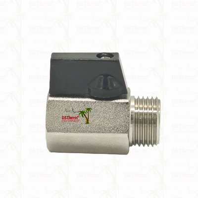 Valva de esferas mini coberta de níquel para sistema de encanamento 1/2' resistência à corrosão eficiência espacial