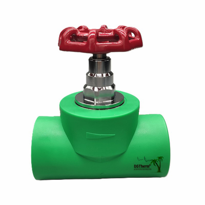 Válvula de parada PPR preta com cartucho de cor cromado / latão certificado ISO 15784 Válvula global 20-110mm