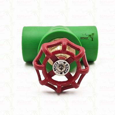 Válvula de parada PPR preta com cartucho de cor cromado / latão certificado ISO 15784 Válvula global 20-110mm