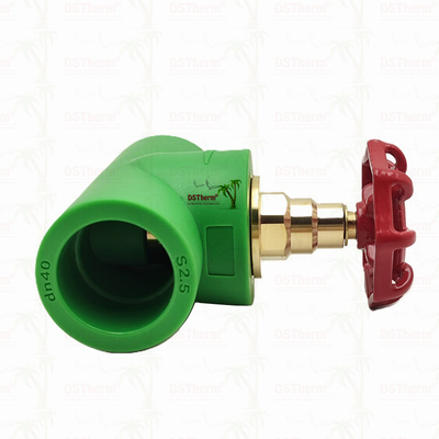 Válvula de parada PPR preta com cartucho de cor cromado / latão certificado ISO 15784 Válvula global 20-110mm