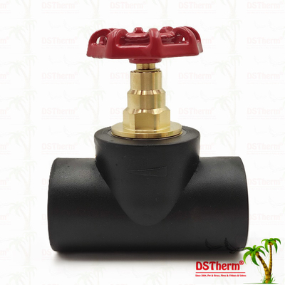 Válvula de parada PPR preta com cartucho de cor cromado / latão certificado ISO 15784 Válvula global 20-110mm