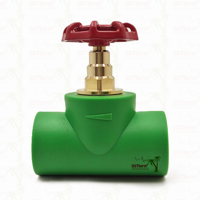 Válvula de parada PPR preta com cartucho de cor cromado / latão certificado ISO 15784 Válvula global 20-110mm