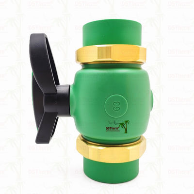PPR válvula de união de esferas de perfuração completa Ppr válvula de união de esferas dupla 20-63MM instalação exposta