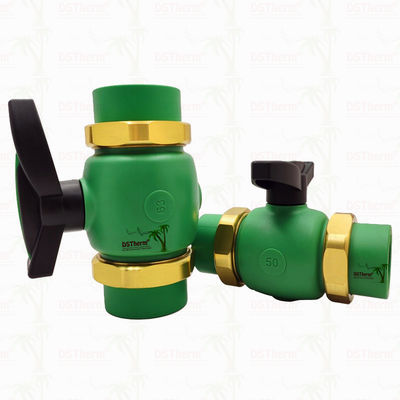 PPR válvula de união de esferas de perfuração completa Ppr válvula de união de esferas dupla 20-63MM instalação exposta