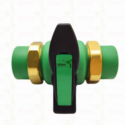 PPR válvula de união de esferas de perfuração completa Ppr válvula de união de esferas dupla 20-63MM instalação exposta