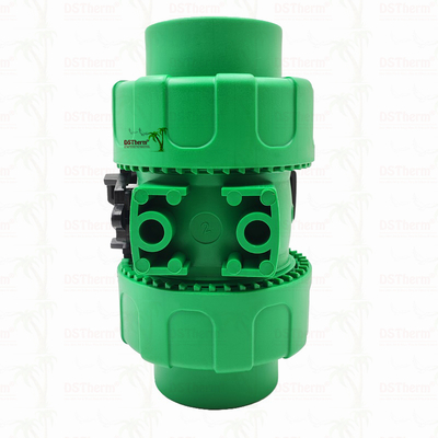 Lock Ball PPR Double Union Ball Valve With Plastic Ball S2.5 20-63MM Customized LOGO