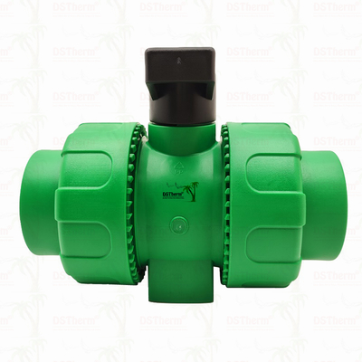 Lock Ball PPR Double Union Ball Valve With Plastic Ball S2.5 20-63MM Customized LOGO