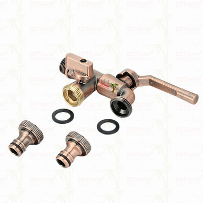 Bico de jardim de saída dupla Tubina de bronze Tubina de bronze válvula de água 1/2 "-1"