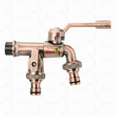 Bico de jardim de saída dupla Tubina de bronze Tubina de bronze válvula de água 1/2 "-1"