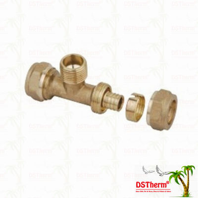 Encaixes de bronze rosqueados iguais cor de bronze Logo Screw Fittings Middle Weight personalizado de Pex do T