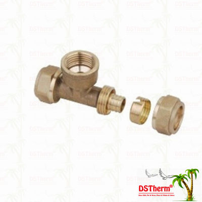 Encaixes de bronze rosqueados iguais cor de bronze Logo Screw Fittings Middle Weight personalizado de Pex do T