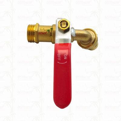Torneira de água com bico e manípulo de ferro vermelho clássico resistente banhado a ouro 1/2"