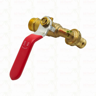 Torneira de água com bico e manípulo de ferro vermelho clássico resistente banhado a ouro 1/2"