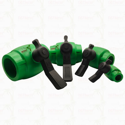 PPR Full Bore Fast Flow Ball Valve com cartucho de latão para tubo PPR 20-63MM personalizável