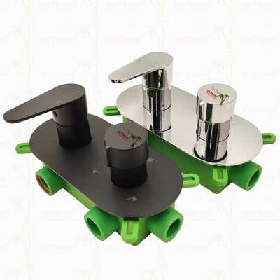 PPR 5 Ways Válvula de chuveiro de misturador prateada para controle de temperatura e fluxo