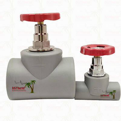 Válvula de parada PPR revestida de cromo cinza com cartucho de latão Válvula global 20-110 mm