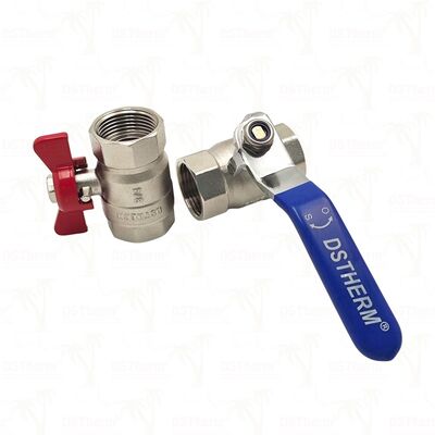 Válvula de Esfera de Latão PN25 com Esfera Cromada Fêmea x Fêmea de Passagem Plena 1/2"–4"