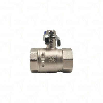 Válvula de Esfera de Latão PN25 com Esfera Cromada Fêmea x Fêmea de Passagem Plena 1/2"–4"