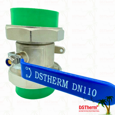 110 mm PPR válvula de bola dupla de união PN25 resistente à corrosão
