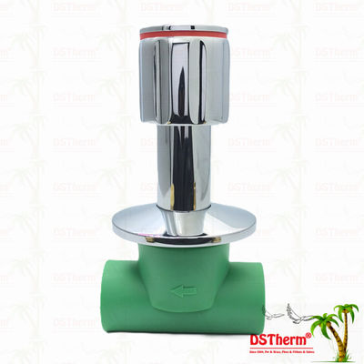 Ppr Cromo revestido válvula de parada com alça antiderrapante de baixa manutenção 20-32mm tamanho personalizável