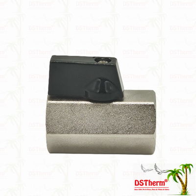 Valva de esferas mini coberta de níquel para sistema de encanamento 1/2' resistência à corrosão eficiência espacial