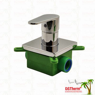 Válvula Misturadora de Chuveiro PPR Cromada de 3 Vias 20mm 25mm